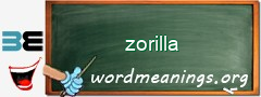 WordMeaning blackboard for zorilla